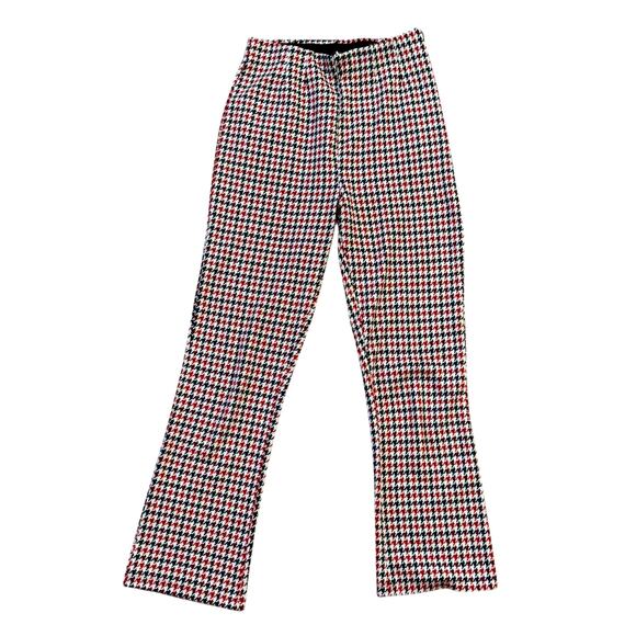 Free People Rudy Houndstooth Flared Cropped Stretch Trousers Women’s 4 Preppy - Picture 3 of 12